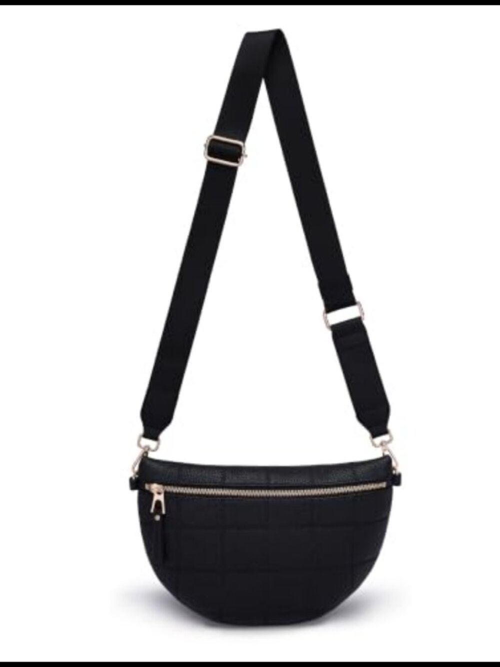 Vegan Leather Crossbody Bag Checkered Fanny Pack Adjustable Strap Travel